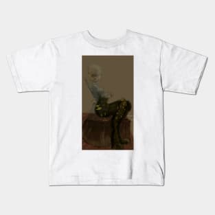 Line and Woman. Seated figure sketch. Kids T-Shirt